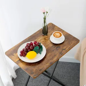 Skladací odkladací stolík Vasagle Melori 60 cm čierny/hnedý