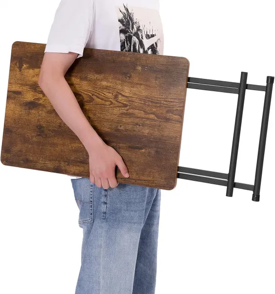 Skladací odkladací stolík Vasagle Melori 60 cm čierny/hnedý