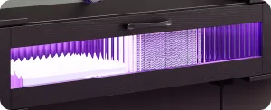 VASAGLE Závesný TV stolík Browny 140 cm s LED osvetlením čierny