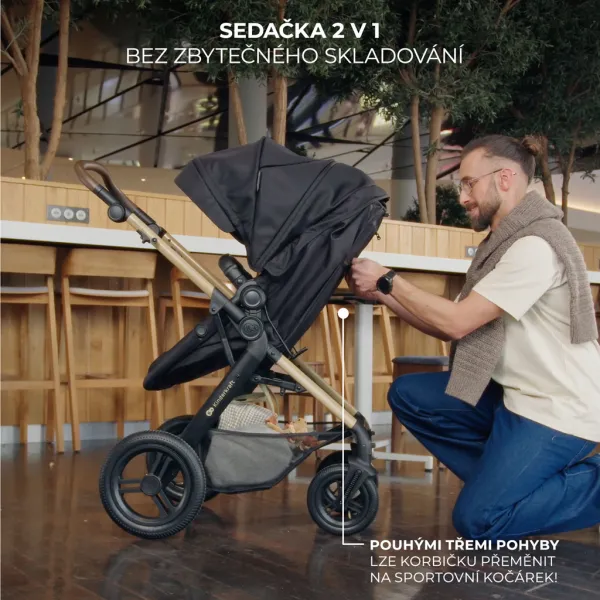 Kočík Kinderkraft Moov 2 XL Air 3v1 Farba: Grey
