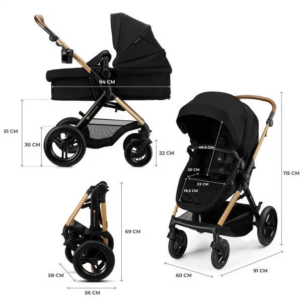 Kočík Kinderkraft Moov 2 XL Air 3v1 Farba: Grey