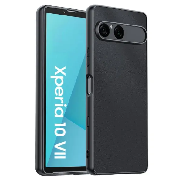 LEATHER Ochranný kryt pre Sony Xperia 10 VII čierny