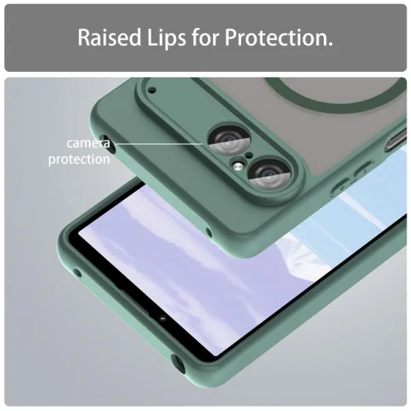 FANDUN MAGSAFE Ochranný kryt pre Sony Xperia 10 VII zelený