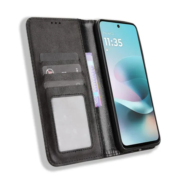 BUSINESS Peňaženkové puzdro pre Motorola Moto G57 Power čierne