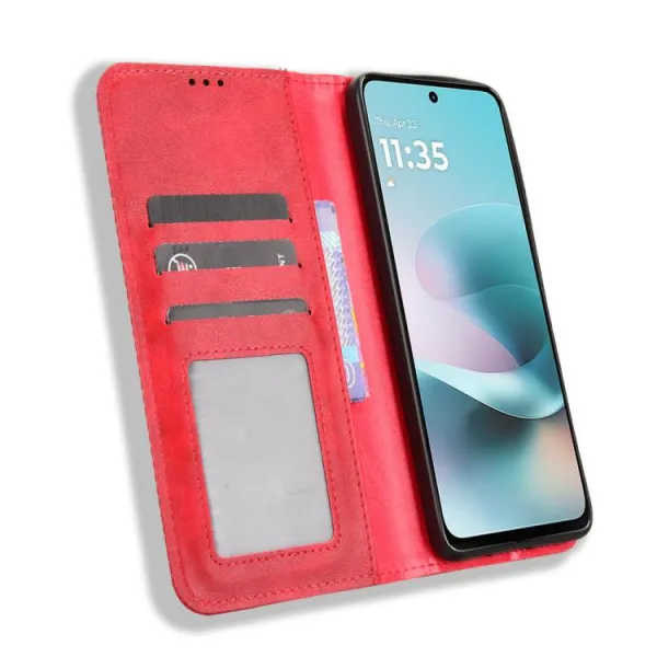 BUSINESS Peňaženkové puzdro pre Motorola Moto G57 Power červené