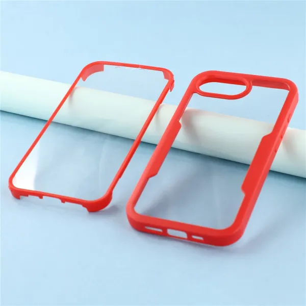DUAL Obojstranný kryt s fóliou Apple iPhone 16e / iPhone 17e červený
