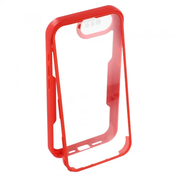 DUAL Obojstranný kryt s fóliou Apple iPhone 16e / iPhone 17e červený
