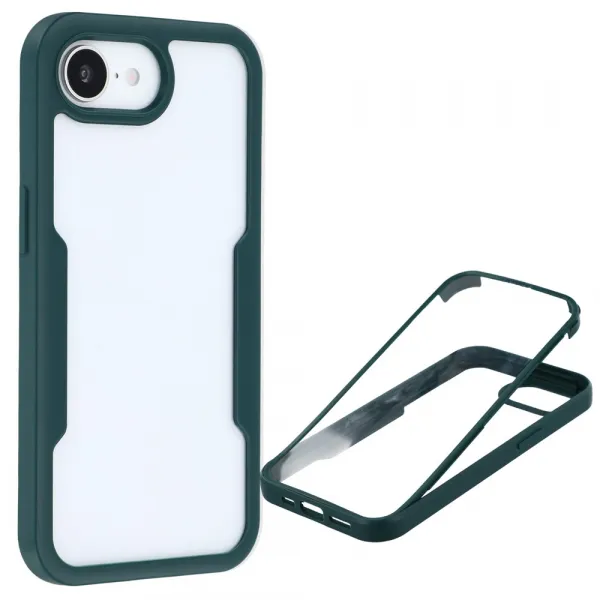 DUAL Obojstranný kryt s fóliou Apple iPhone 16e / iPhone 17e zelený