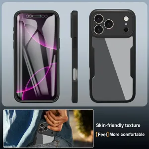 DUAL Obojstranný kryt s fóliou Apple iPhone 17 Pro Max modrý