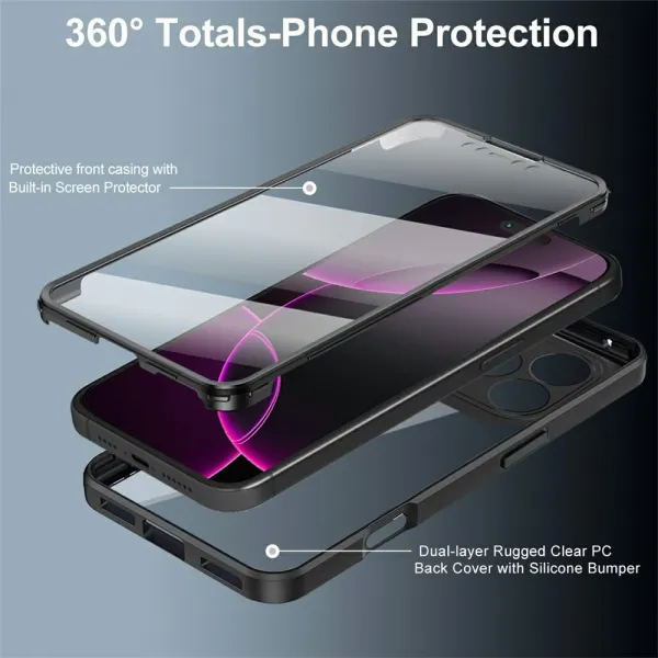 DUAL Obojstranný kryt s fóliou Apple iPhone 17 Pro Max modrý