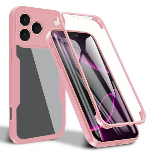 DUAL Obojstranný kryt s fóliou Apple iPhone 17 Pro Max ružový