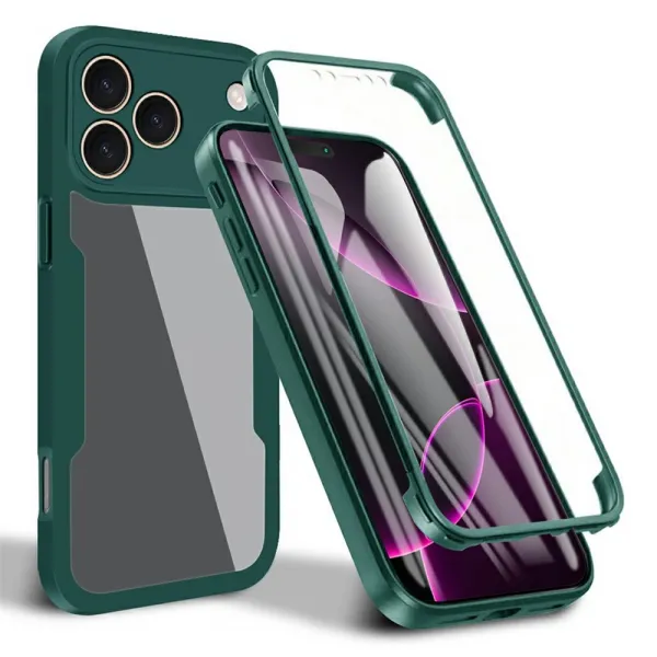 DUAL Obojstranný kryt s fóliou Apple iPhone 17 Pro zelený