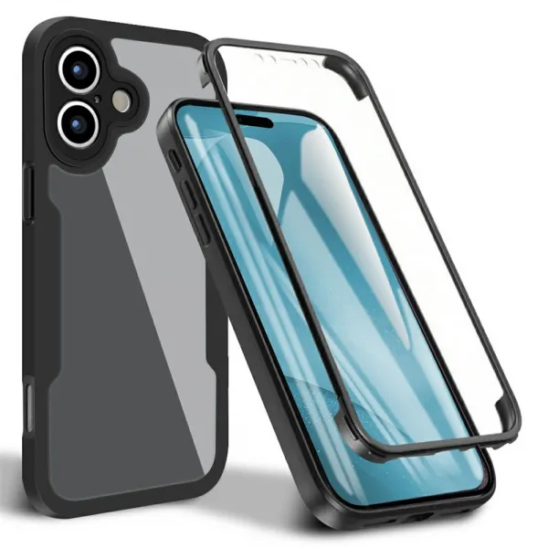 DUAL Obojstranný kryt s fóliou Apple iPhone 17 čierny