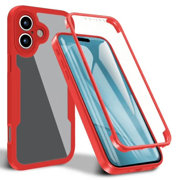 DUAL Obojstranný kryt s fóliou Apple iPhone 17 červený