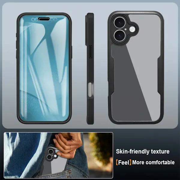 DUAL Obojstranný kryt s fóliou Apple iPhone 17 modrý