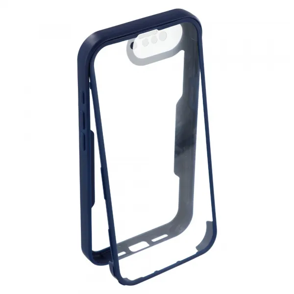 DUAL Obojstranný kryt s fóliou Apple iPhone 16e / iPhone 17e modrý