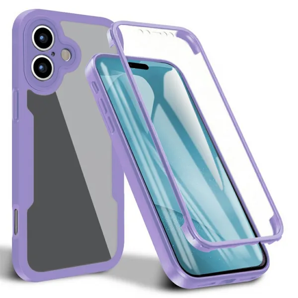 DUAL Obojstranný kryt s fóliou Apple iPhone 17 fialový