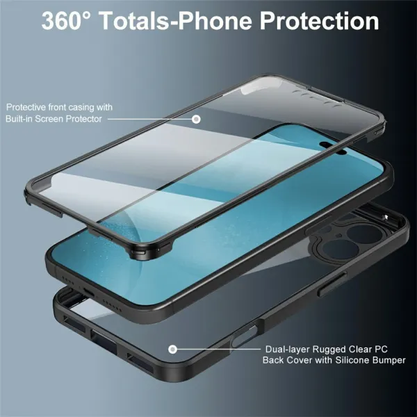 DUAL Obojstranný kryt s fóliou Apple iPhone 17 modrý