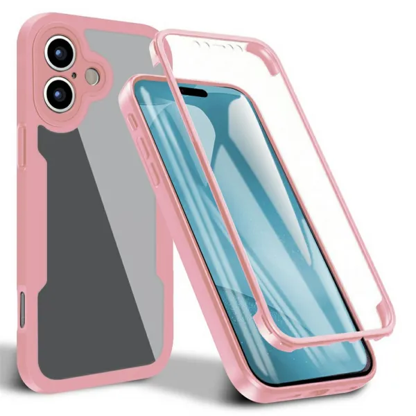 DUAL Obojstranný kryt s fóliou Apple iPhone 17 ružový
