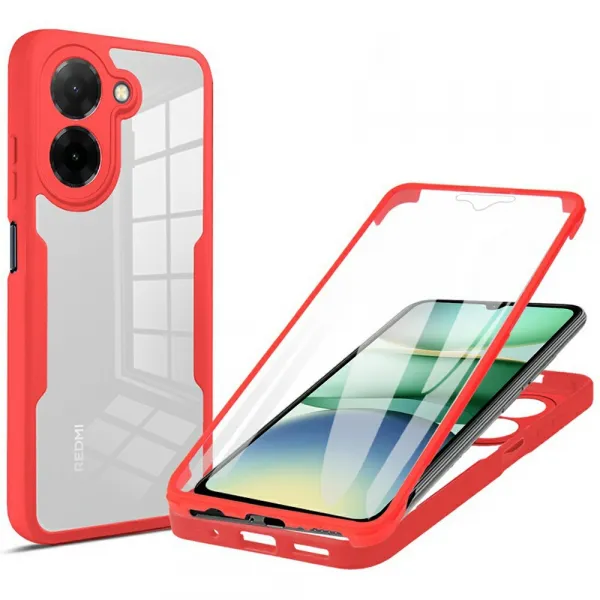 DUAL Obojstranný kryt s fóliou Xiaomi Redmi A5 červený