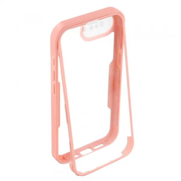 DUAL Obojstranný kryt s fóliou Apple iPhone 16e / iPhone 17e ružový