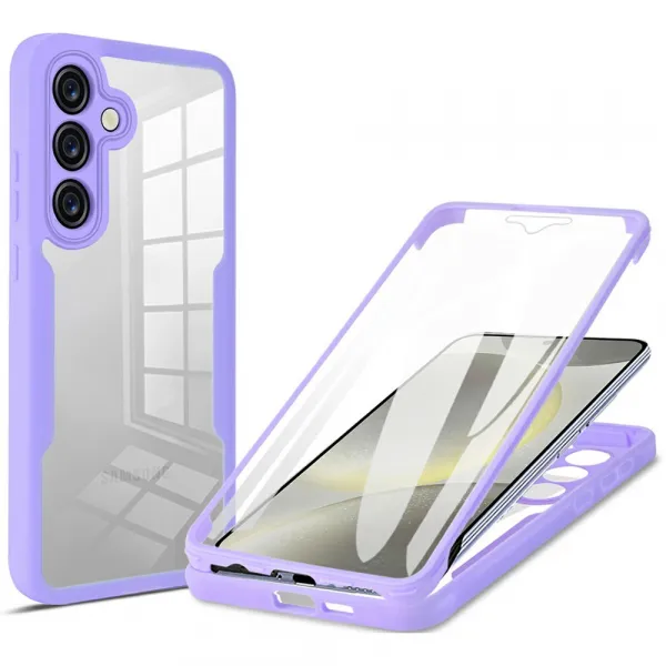 DUAL Obojstranný kryt s fóliou Samsung Galaxy S25 FE fialový