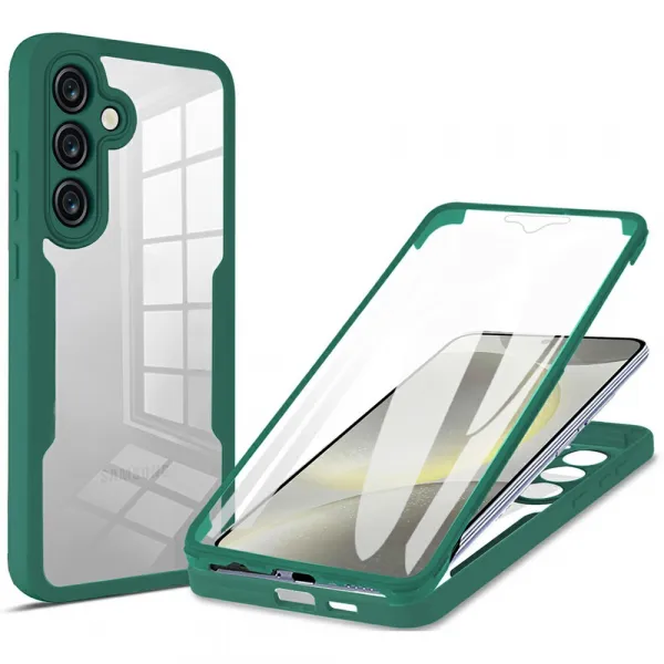 DUAL Obojstranný kryt s fóliou Samsung Galaxy S25 FE zelený