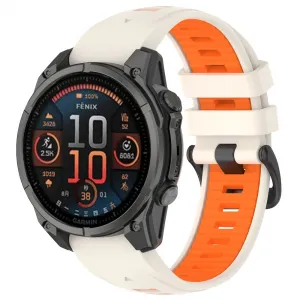 SPORTY QUICK FIT Vymeniteľný silikónový remienok Garmin - šírka 20mm biely-oranžový