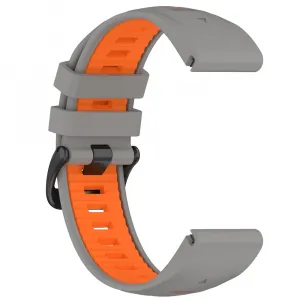 SPORTY QUICK FIT Vymeniteľný silikónový remienok Garmin - šírka 20mm šedý-oranžový