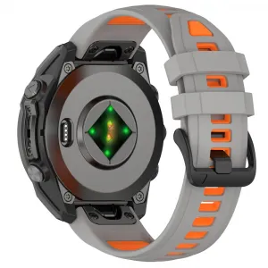 SPORTY QUICK FIT Vymeniteľný silikónový remienok Garmin - šírka 20mm šedý-oranžový