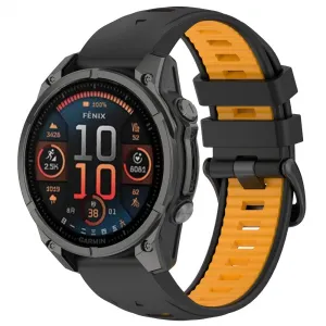 SPORTY QUICK FIT Vymeniteľný silikónový remienok Garmin - šírka 20mm čierny-oranžový