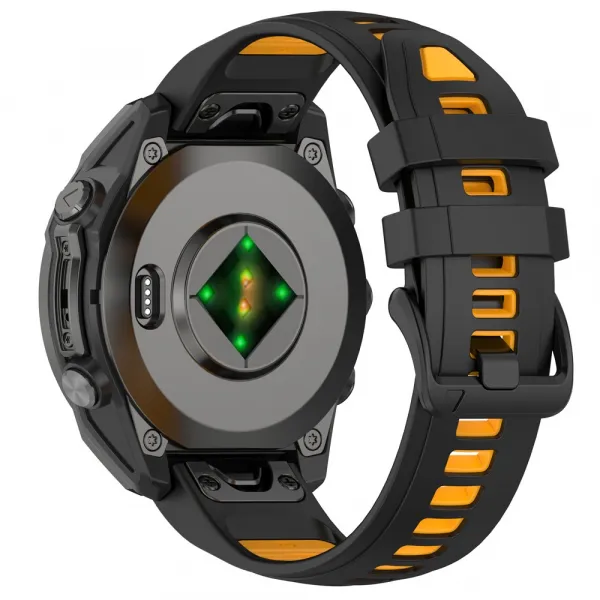 SPORTY QUICK FIT Vymeniteľný silikónový remienok Garmin - šírka 20mm čierny-oranžový