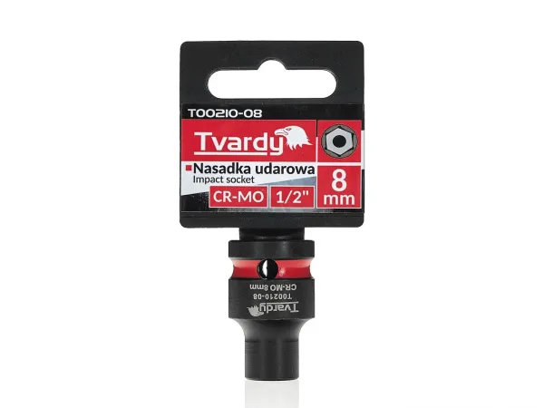 Tvardy Rázová hlavica 1/2" – 8 mm, krátka, CR-MO