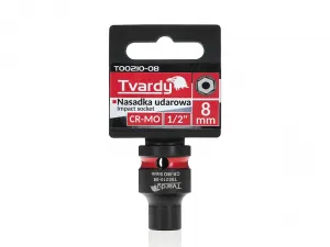 Tvardy Rázová hlavica 1/2" – 8 mm, krátka, CR-MO