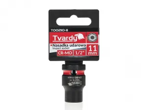 Tvardy Rázová hlavica 1/2" – 11 mm, krátka, CR-MO