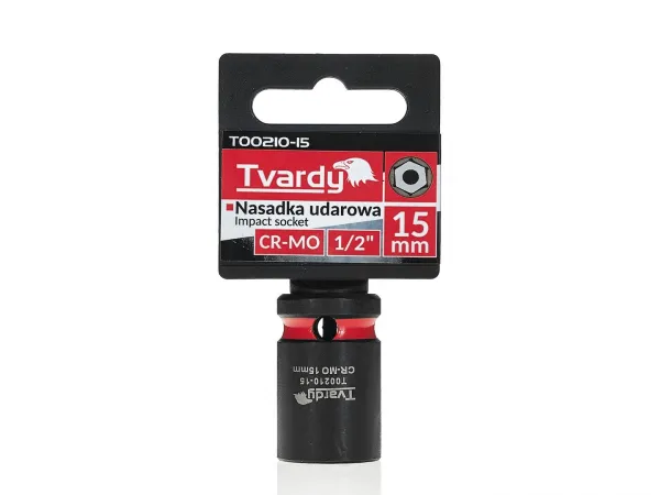 Tvardy Rázová hlavica 1/2" – 15 mm, krátka, CR-MO