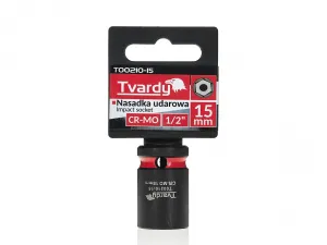 Tvardy Rázová hlavica 1/2" – 15 mm, krátka, CR-MO