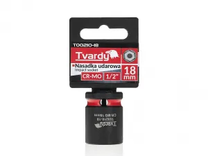 Tvardy Rázová hlavica 1/2" – 18 mm, krátka, CR-MO