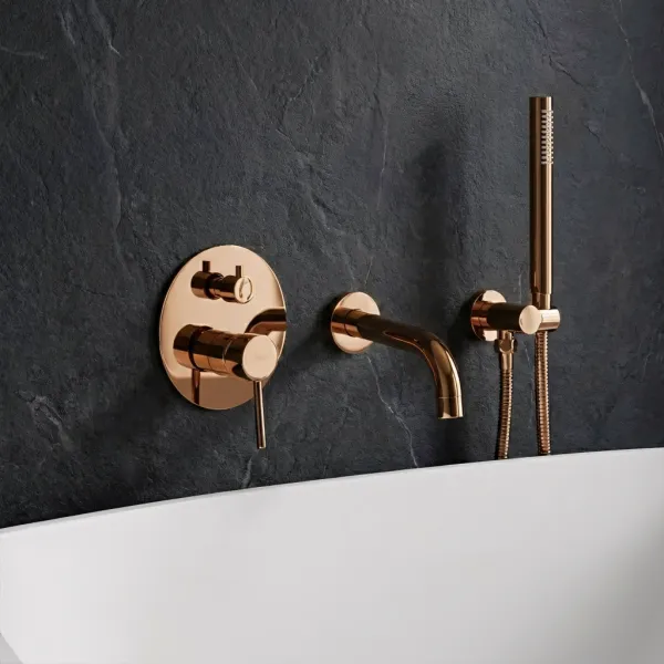 REA - Podomietková vaňová batéria LUNGO Copper + BOX REA-B7996