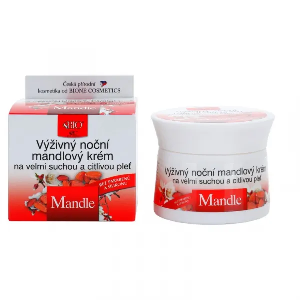 Bione Cosmetics Almonds výživný nočný krém pre veľmi suchú a citlivú pleť 51 ml