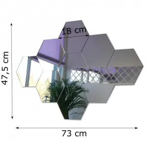Dekoračnézrkadlonastenusúpravašesťuholníkov49179