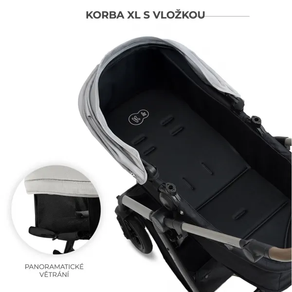 Kočík Kinderkraft Moov 2 XL Air 3v1 Farba: Grey