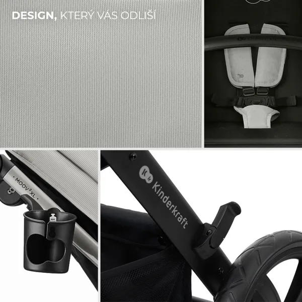 Kočík Kinderkraft Moov 2 XL Air 3v1 Farba: Grey