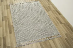 Koberec Berber 7061 l. Romby 3D jasný sivý