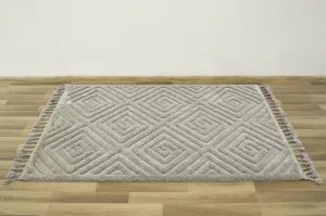 Koberec Berber 7061 l. Romby 3D jasný sivý