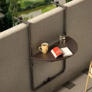 MODERNHOME Závěsný balkonový stolek BJURKO hnědý