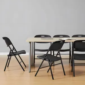 Sada 2 skladacích stoličiek, cateringová súprava, kov, HDPE, čierna,