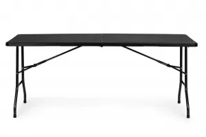 Cateringový stôl 180 cm, skladací do kufra, čierny,