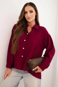Legínovo Elegantná dámska viskózová blúzka s ozdobnými gombíkmi béžová Farba: Béžová, Veľkosť: UNI