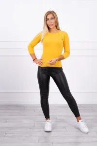 Legínovo Blúzka s ozdobnými gombíkmi čierna Farba: Modrá, Veľkosť: UNI